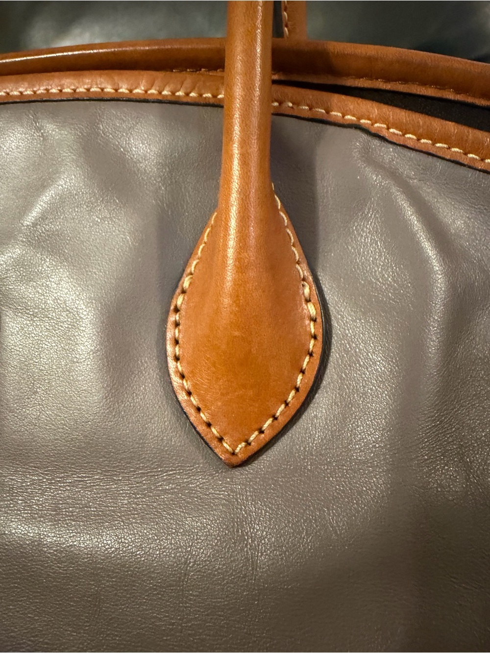 Dooney & Bourke Taupe Leather Tote with Tan Leather Trim DO NOT BUY ON HOLD - Picture 9 of 13